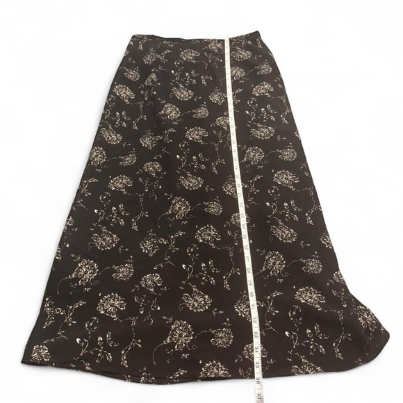 Vintage Rena Rowan Black and Cream Floral Maxi Skirt - Picture 2 of 5